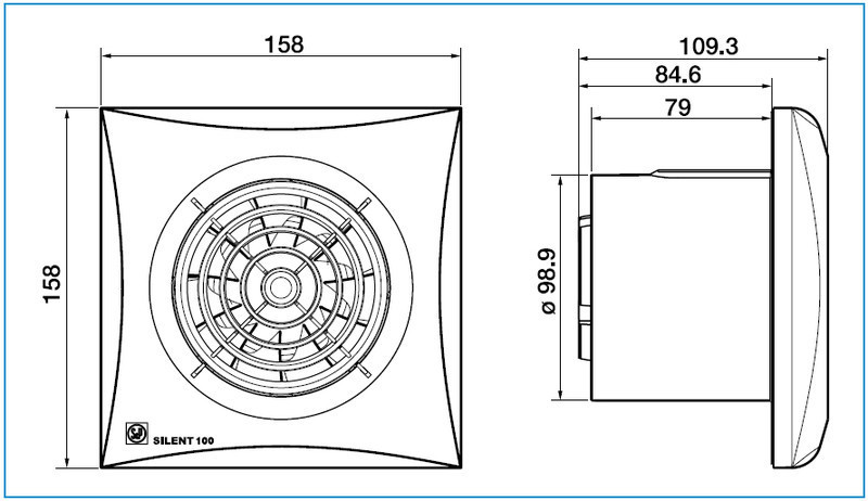 Накладной вентилятор Soler & Palau SILENT-100 CDZ (Таймер, Датчик движения)