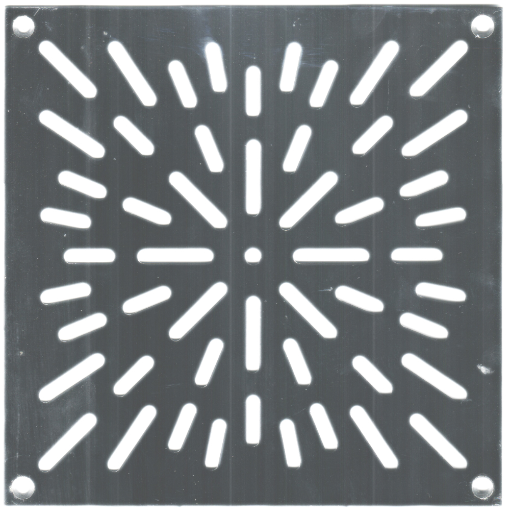 Вентиляционная решётка из нержавеющей стали напольная 200х200 (вариант 2)