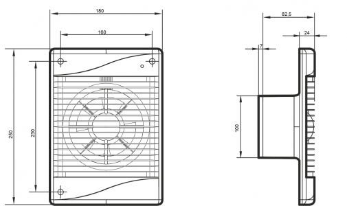 Вентилятор осевой вытяжной ERA DiCITi STANDARD 4-02 d100 с индикацией работы и тяговым выключателем