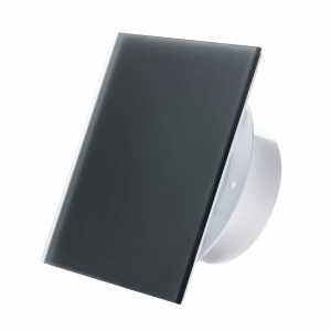 Вытяжной тонкий вентилятор SlimVent МV 100, стекло квадрат темно-серый матовый