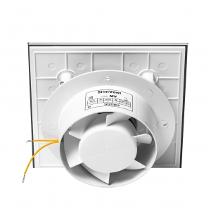 Вытяжной тонкий вентилятор SlimVent МV 100, стекло квадрат темно-серый матовый